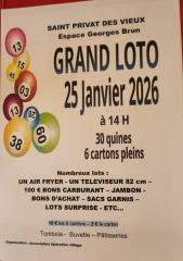 LOTO DU 25 JANVIER 2026 ST PRIVAT DES VIEUX