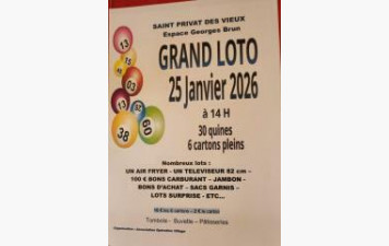 LOTO DU 25 JANVIER 2026 ST PRIVAT DES VIEUX